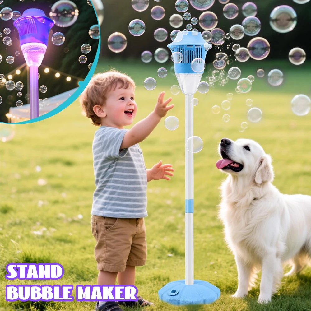 Standblasenmaschine mit Lichtern und Musik für Seifenblasengebläse im Freien, geeignet für Wassersport, Hochzeit, Party, Dekoration, Blase