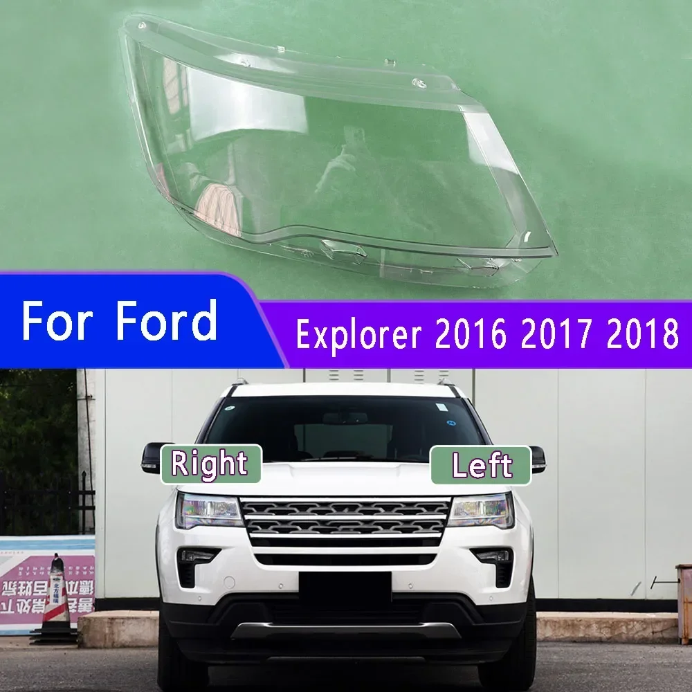 

For Ford Explorer 2016 2017 2018 Front Headlamp Housing Transparent Lampshade Lamp Shell Masks Headlight Cover Lens Plexiglass