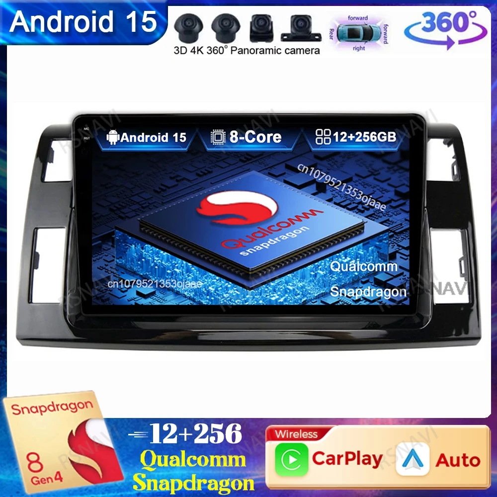 

Android 15 Car Radio For Toyota Previa 3 III XR50 Estima 2006-2019 BT Navigation Qualcomm Stereo DVD Wireless Carplay Auto QLED