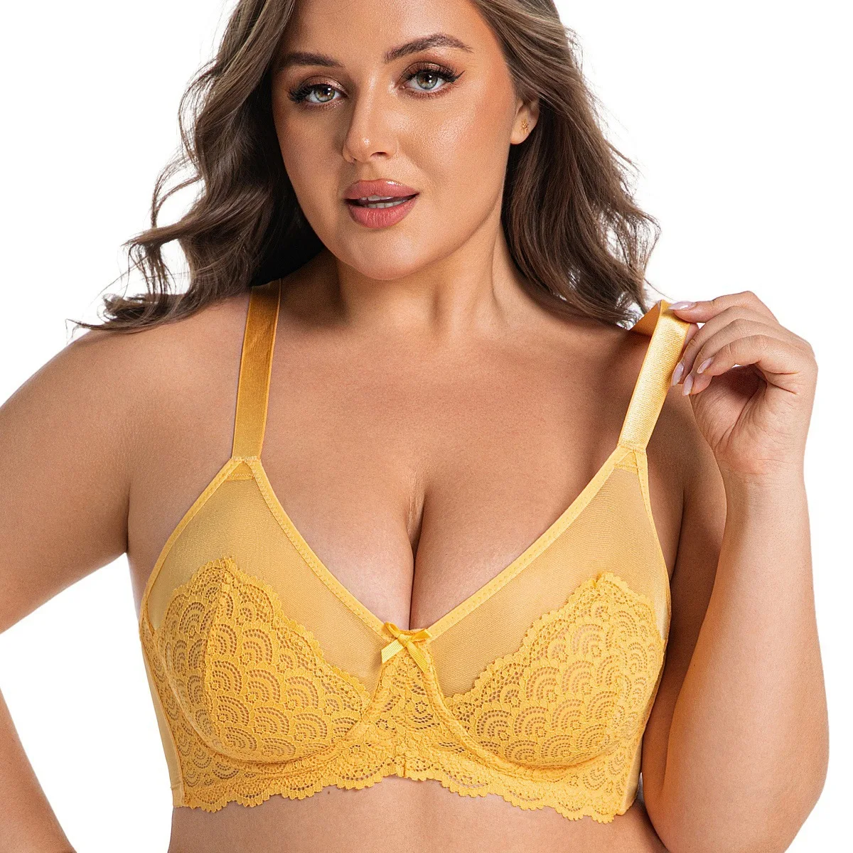 

Сексуальный кружевной бюстгальтер большого размера, большие размеры, женские бюстгальтеры на косточках с тонкой сеткой 80 85 90 95 100 105 C D E F