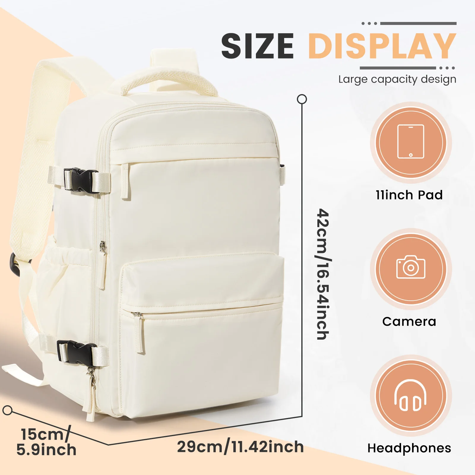Ryanair 40x30x20 Cabine Tas Heren Air Vacuum Compressie Rugzak Handbagage Laptop Rugzak, 42x29x15 Vacuüm Kleding Opbergtas