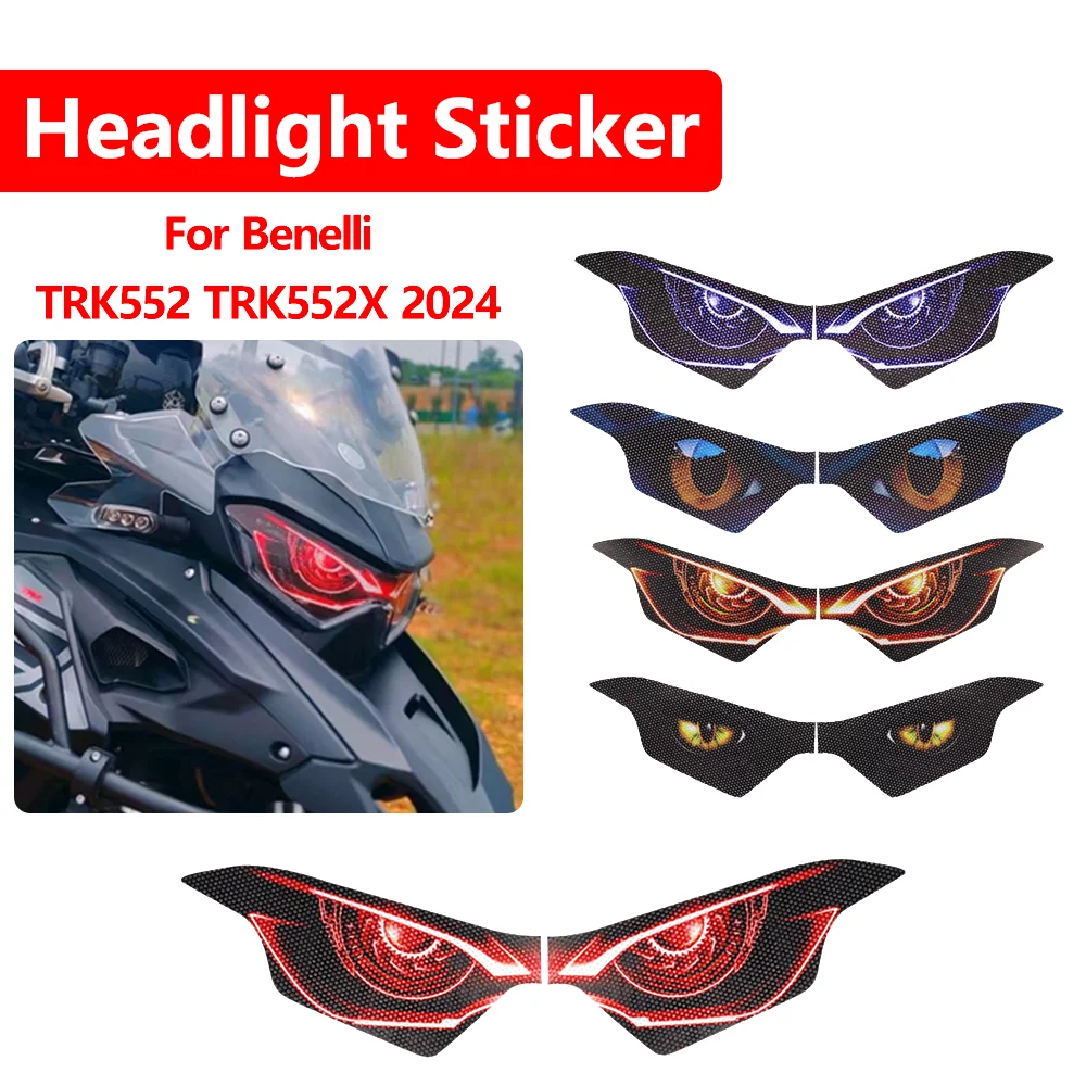 

For Benelli TRK552 TRK552X 2024 Motorcycle Accessories 3D Headlight Protection Sticker Front Fairing Decal Guard Film Cover