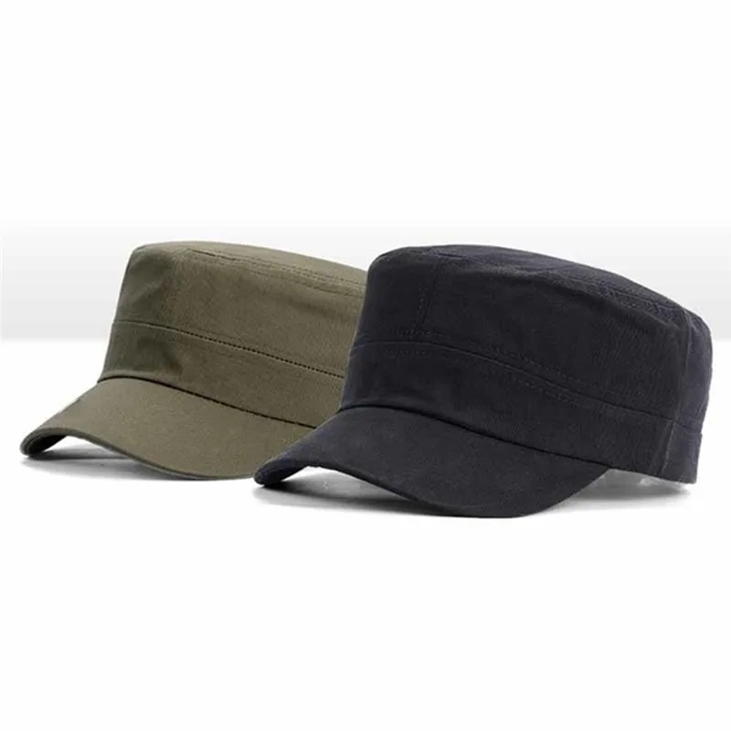 1PC Mode Männer Frauen Fünf Farben Unisex Einstellbar Klassischen Stil Plain Flache Vintage Armee Hut Kadett Militär Patrol Cap – Detail 12