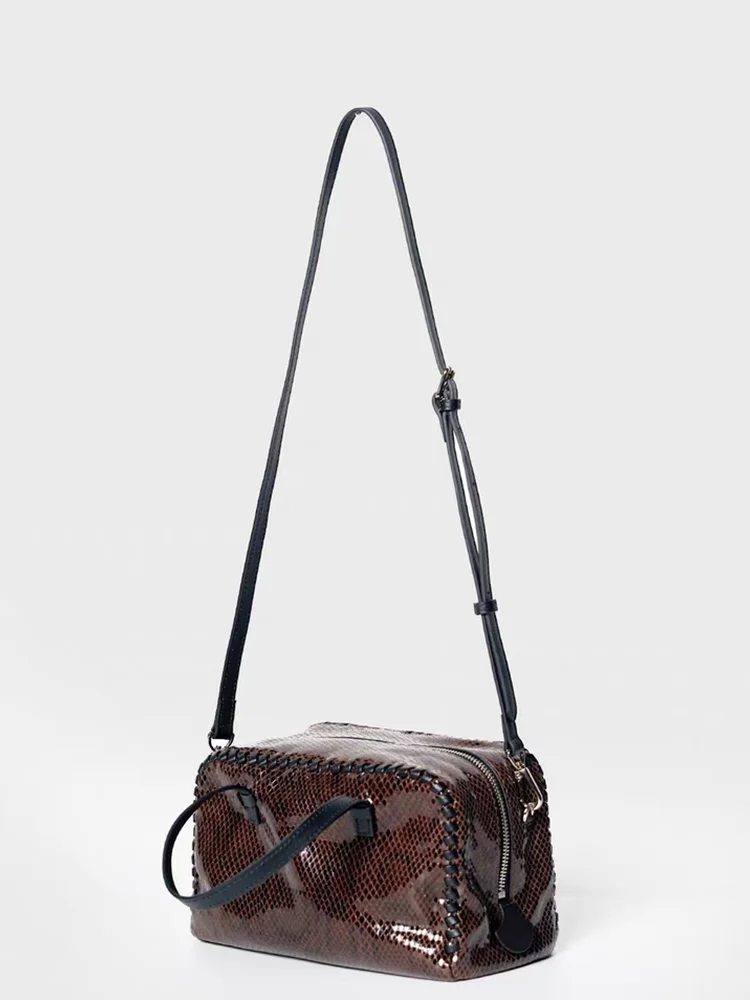 

Fashion Simple Women Boston Bag\Handbag Genuine Leather Lady Tote Real Leather Female Shoulder Crossbody Bag 2025