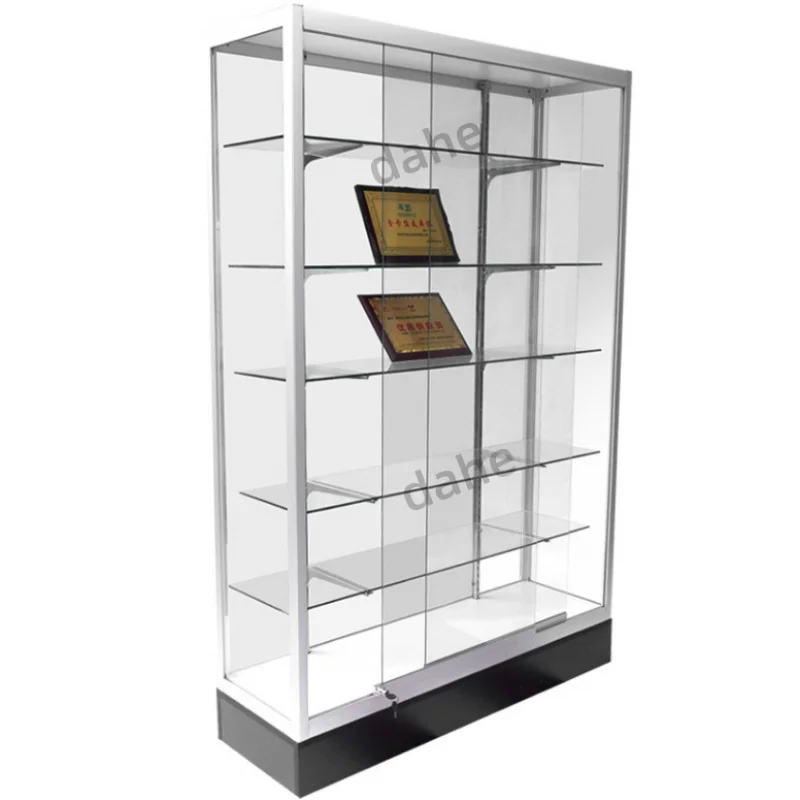 

Custom. Retail Shop Aluminum Frame Glass Display Showcase Grocery Store Full Wall Display Cabinet Smoke Shop Furniture