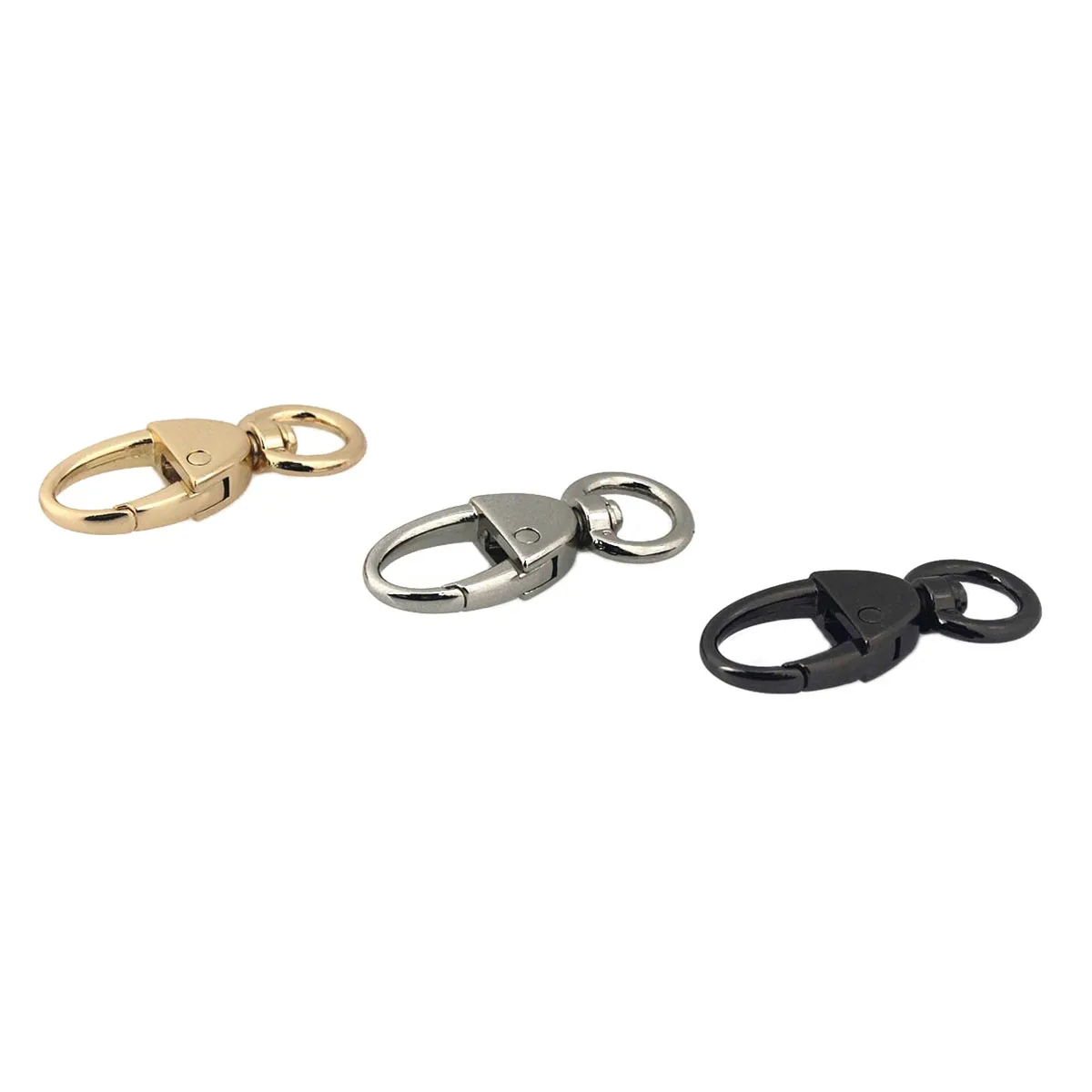 1pcs Metal New Style Swivel O-ring Eye Snap Hook Trigger Clasps Clips for DIY Leather Craft Bag Strap Belt Webbing Keychain 12mm