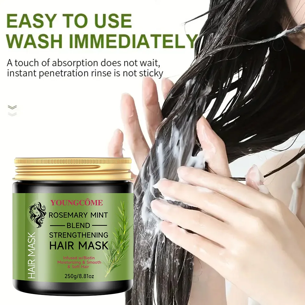 YOUNGCOME Repair Damage Frizz Anti Dryness Soft Smooth Shiny Moisturize Hair Scalp Care Rosemary Mint Strengthening Hair Cream view 2