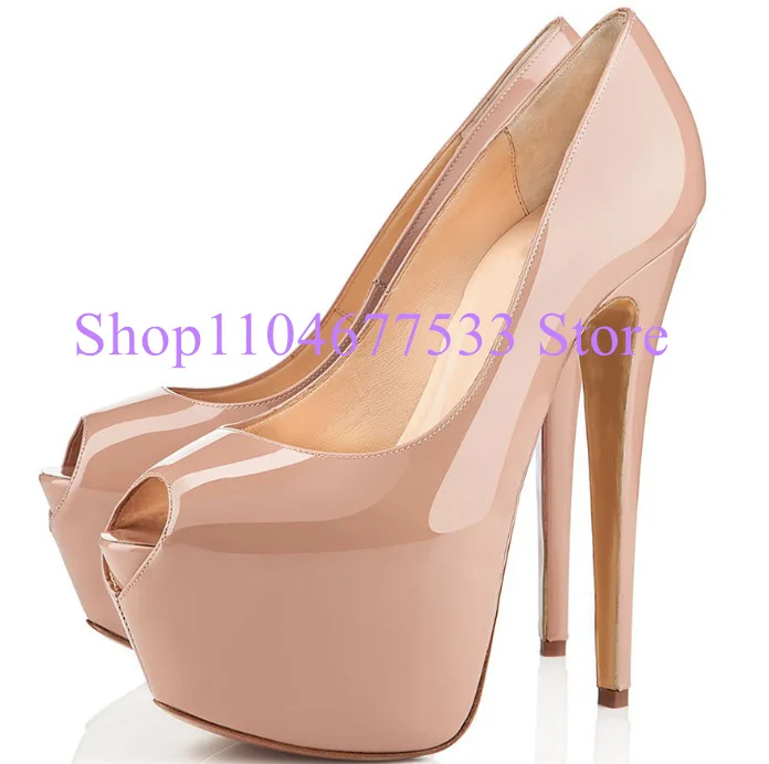 

Classical Design Black Nude Color Lady Platform Shoes Fashion Thin Heel Peep Toe Woman Pumps Sexy Female Gladiator Sandals