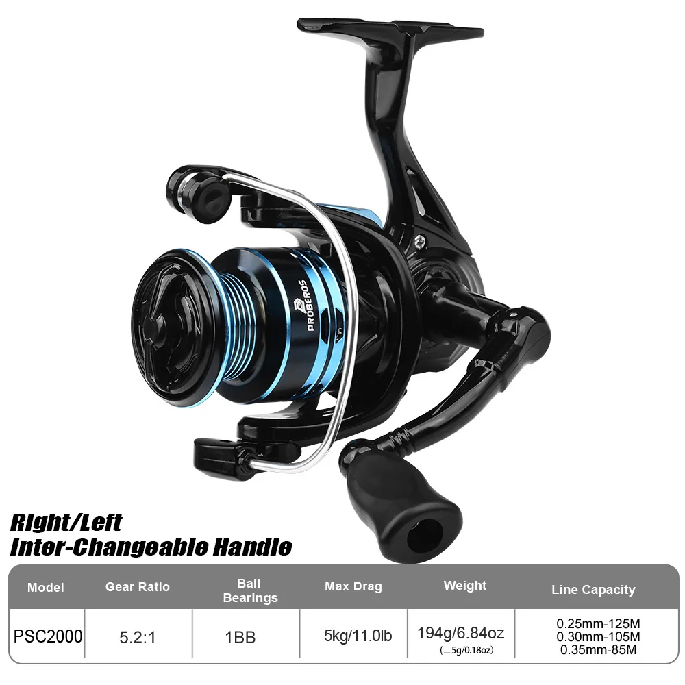 Metal Spinning Reel 2000 Series Ultra Light Compact Size Lure Fishing Saltwater Beginner Friendly Portable Angling Tackle