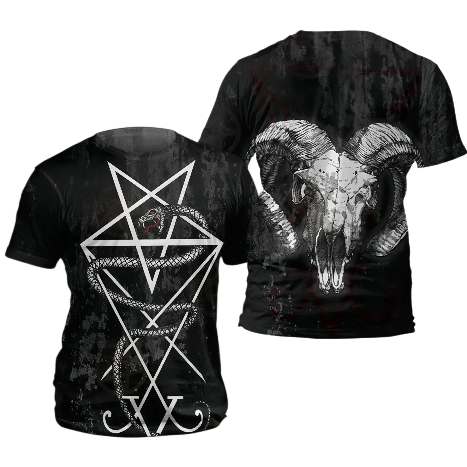 Horned Goat And Octagonal Star 3D All Over Printed T Shirts Tee Tops shirts Unisex Tshirt Summer Unisex T-shirt