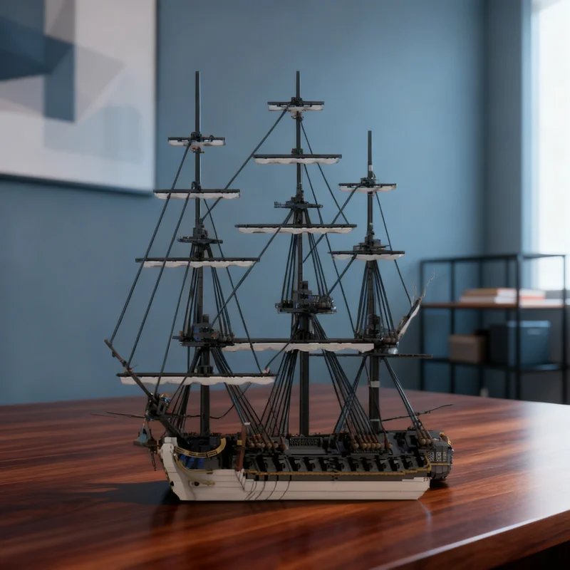 

7273pcs MOC Frigate Surveillante Pirates Model Building Blocks Creative Display Gift Collectible Decor Kids Premium Adult Desk