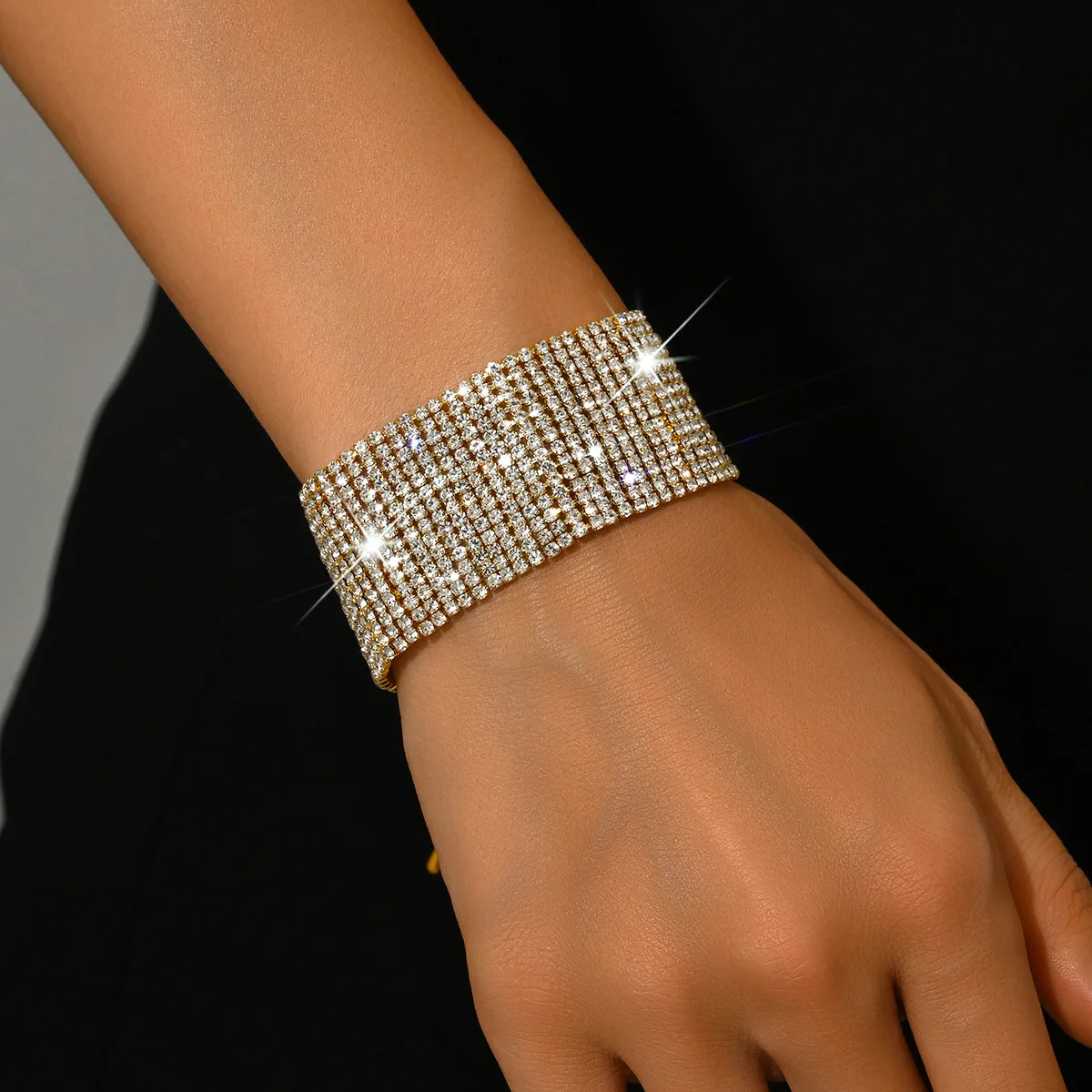 الحد الأدنى لامعة كاملة كريستال سوار المرأة هدية موضة صفوف متعددة العصرية مجوهرات الذكرى مهرجان مأدبة الملحقات