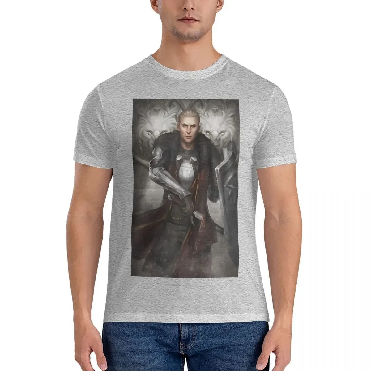 Round Neck Dragon Age Tee Shirt Short Sleeve Clothing Inquisition Cullen Rutherford T Shirt for Men Pure Cotton Funny T-Shirt