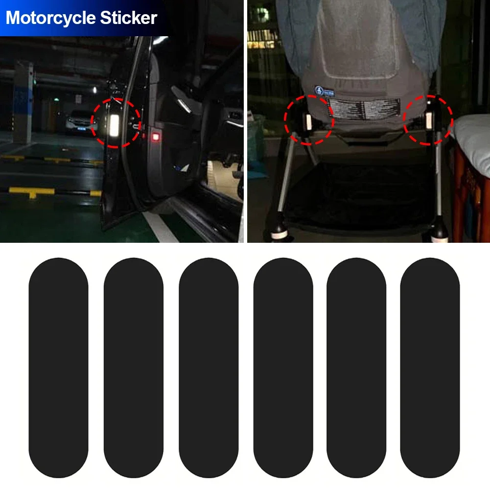 Motorcycle Reflective Stickers Helmets Invisible Black Rectangle Simple Effective Car Reflective Tape For Helmets Bikes