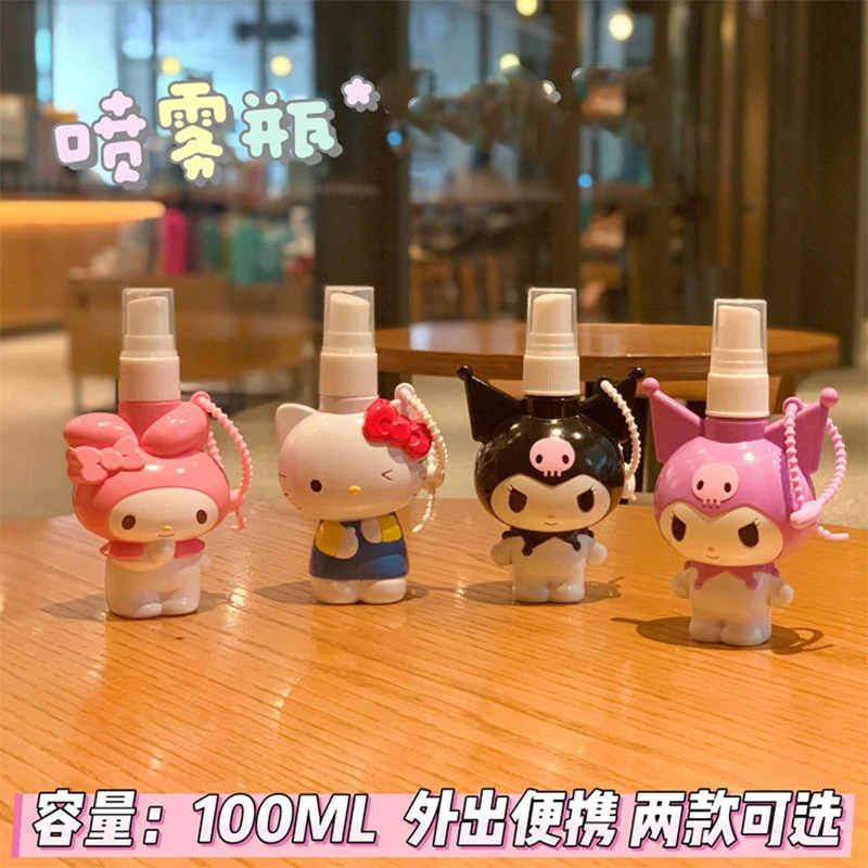 Perfume de dibujos animados Kawaii HelloKitty, botella con atomizador, repelente de mosquitos, diseño de dibujos animados lindo, adecuado para viajes y uso portátil.