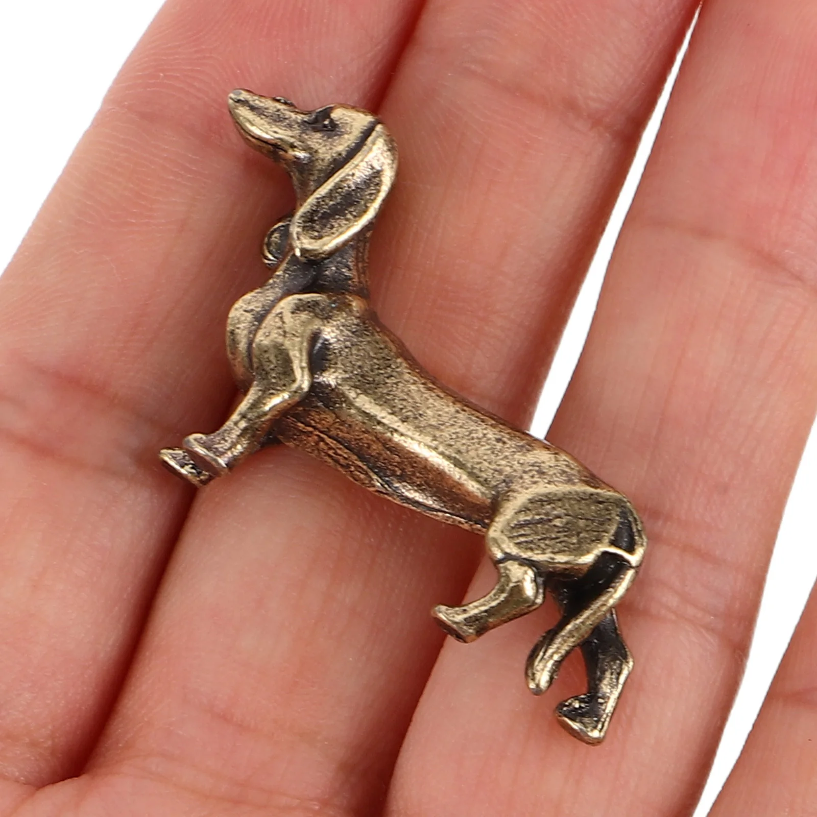 

2Pcs Brass Sculpture Metal Statue Home Office Desk Decor Miniature Tiny Animal Ornament Miniature Figurines