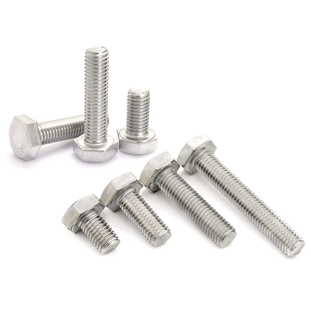 External Hex Head DIN933 Screw Hexagon Cap Bolt Hexagonal Shape Screw M3 M4 M5 M6 M8 M10 M12 M14 M16 304 Stainless Steel