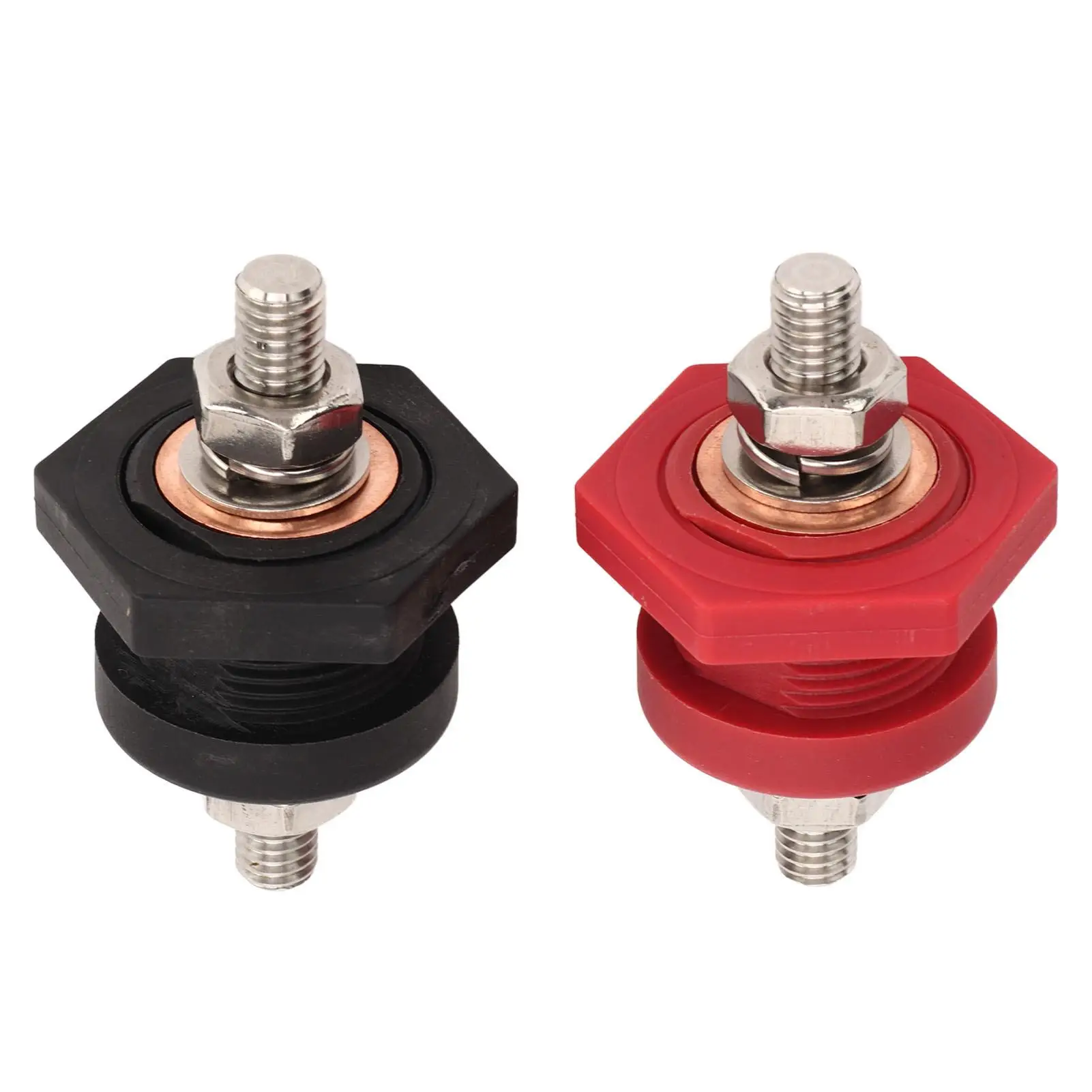 

Thru Panel Battery Terminal Connectors Black Red Thru Panel Stud Junction 1Pair for boat