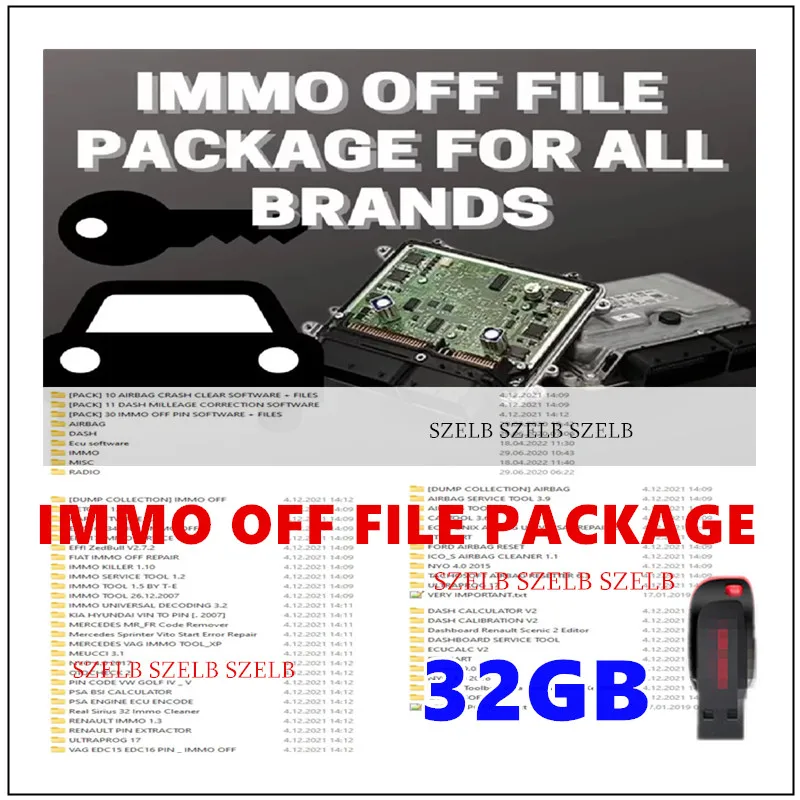 

IMMO OFF FILE PACKAGE Total 32GB Immo Airbag DASH MILLEAGE CORRECTION + AIRBAG CRASH CLEAR + IMMO OFF + DASH + IMMO SOFTWARES