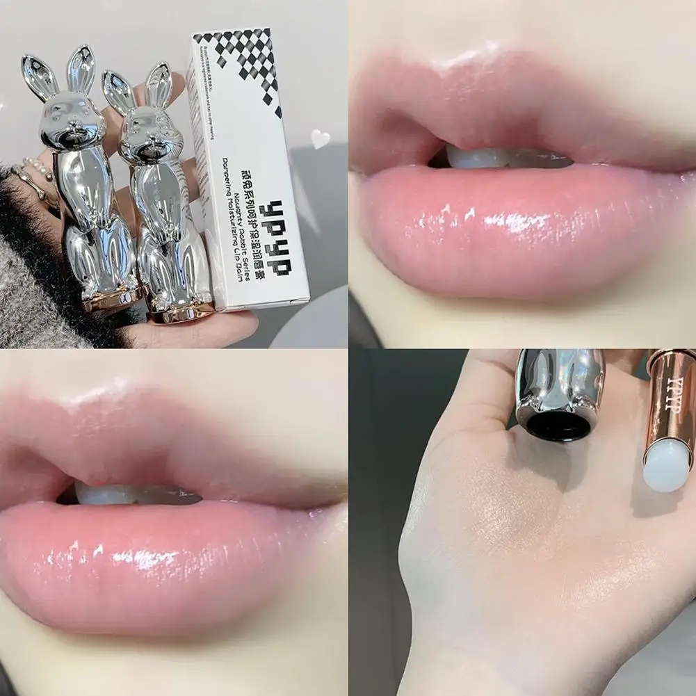 

Rabbit Black Rose Lip Balm Gloss Not Dryness Peach Transparent Lip Tint Moisturizing Power Lipstick Makeup Base For Girls