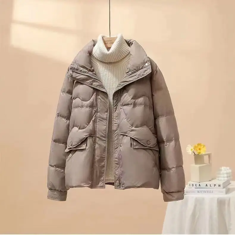 2023 New Women Down Cotton Coat Winter Jacket Female Short Parkas Loose Thick Warm Outwear Leisure Time Versatile Overcoat