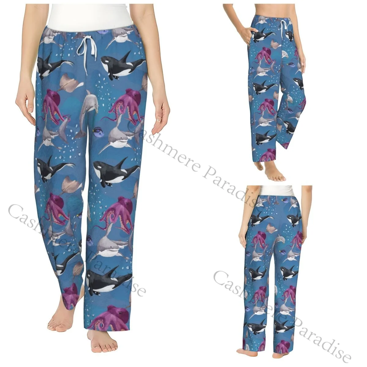 

Dolphin Flannel Pajama Pants for Women Soft Warm Sleep Pants with Elastic Waistband