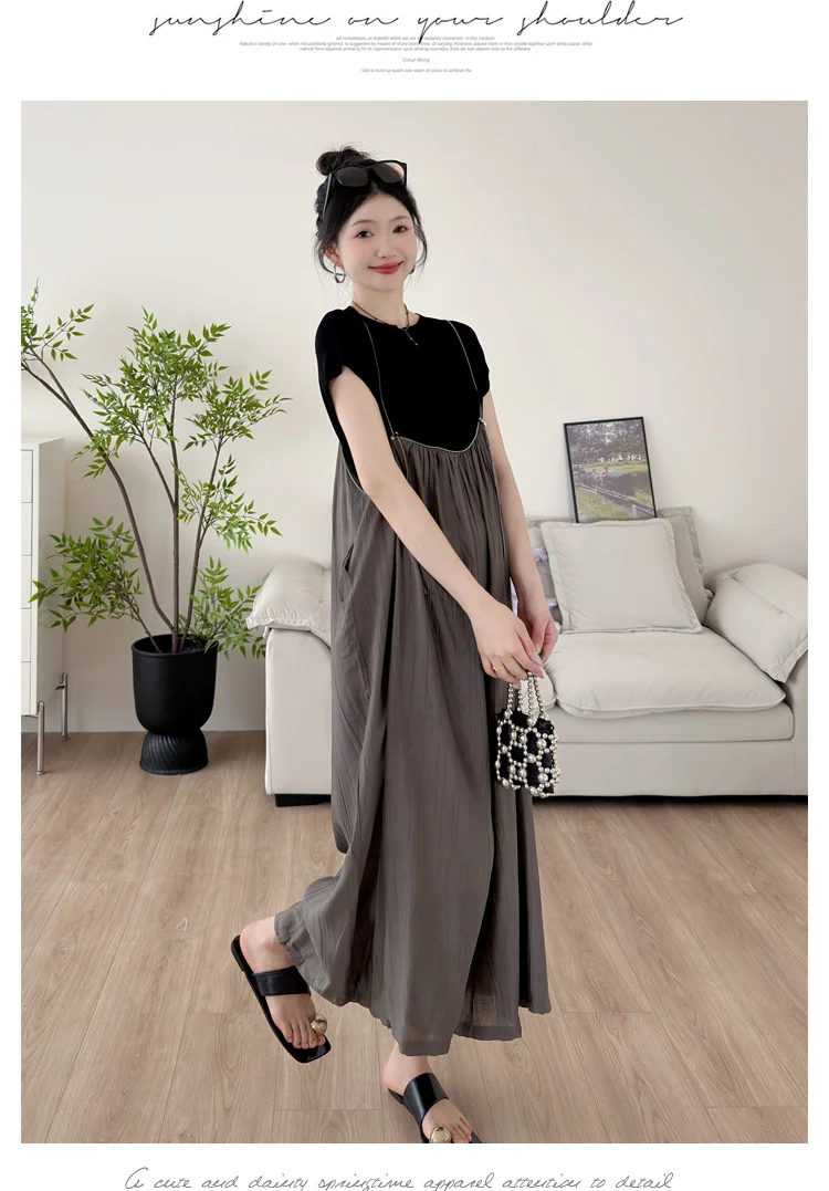 Fashion Zipper Fly Adjustable Strap Overalls Long Loose Pregnant Woman Rompers Korean Style Summer Plus Size Maternity Jumpsuits