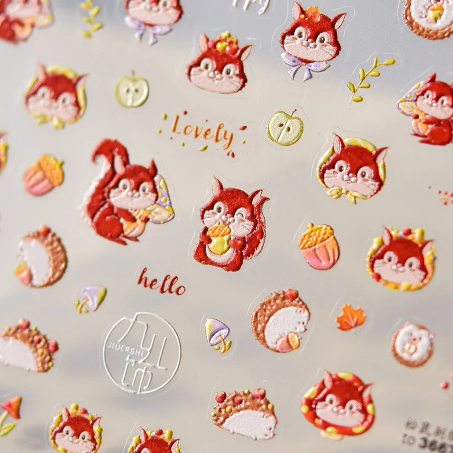 1 pz 5D Jelly Bear Nail adesivi Kawaii cartone animato giapponese animali marroni autoadesivi Nail Art decalcomanie decorazioni accessori fai da te