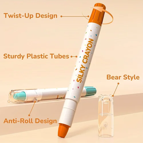 Imagen 2 del producto Crayones retorcibles sedosos de 12/24/36/48 colores, suministros de arte lavables, crayones de Gel Pastel multicultural, regalo para colorear de fácil agarre