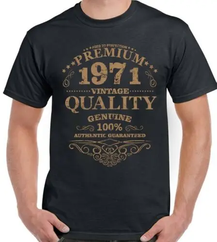 53rd Birthday T-Shirt 1971 Aged To Perfection Mens Funny 53 Year Old Present TEE