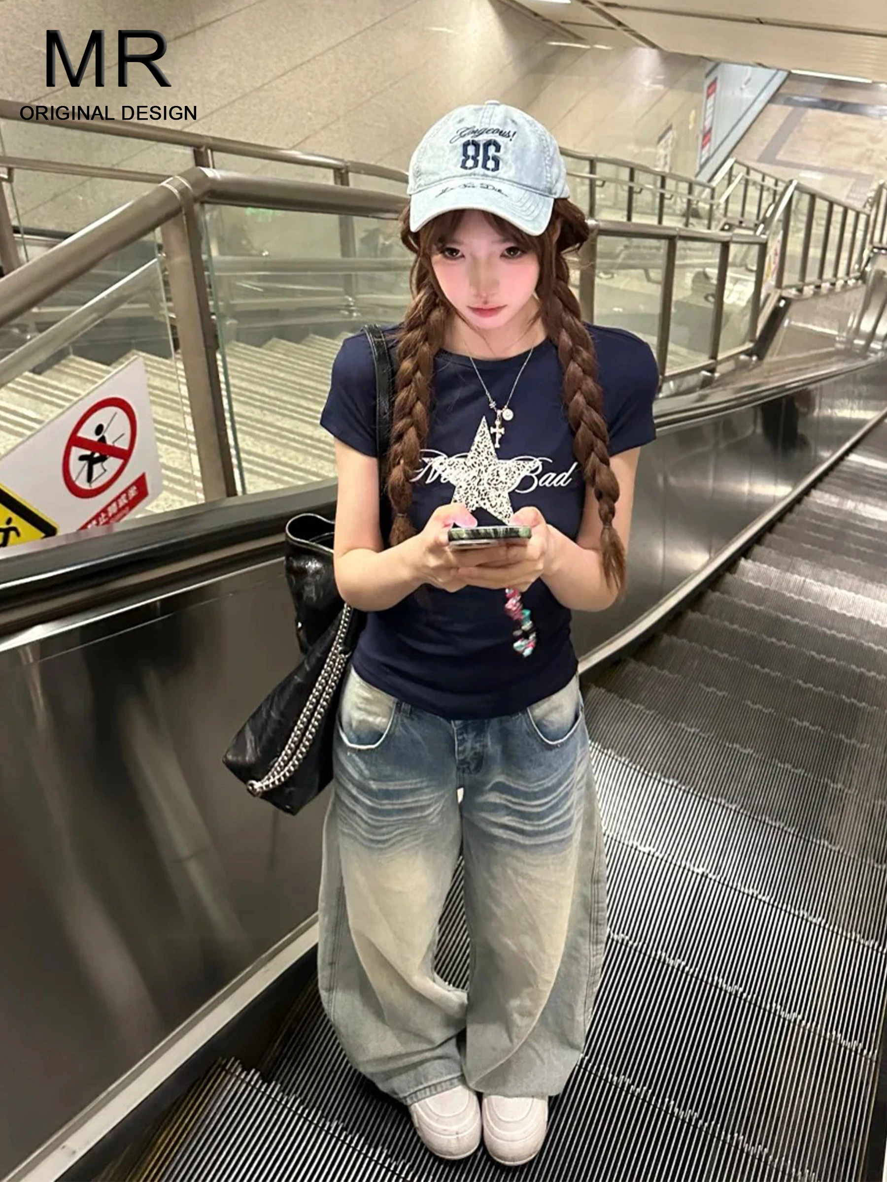 

Ретро-синие джинсы с вышивкой в американском стиле, женские летние, свободные, утягивающие, широкие брюки в пол