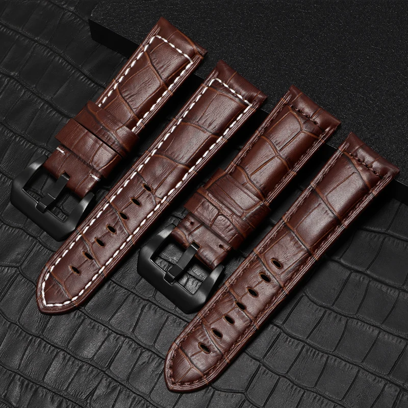 Leather Watch With A Large Leather Strap With Crocodile Pattern Instead Of Lumino series 20/22/24/26mm