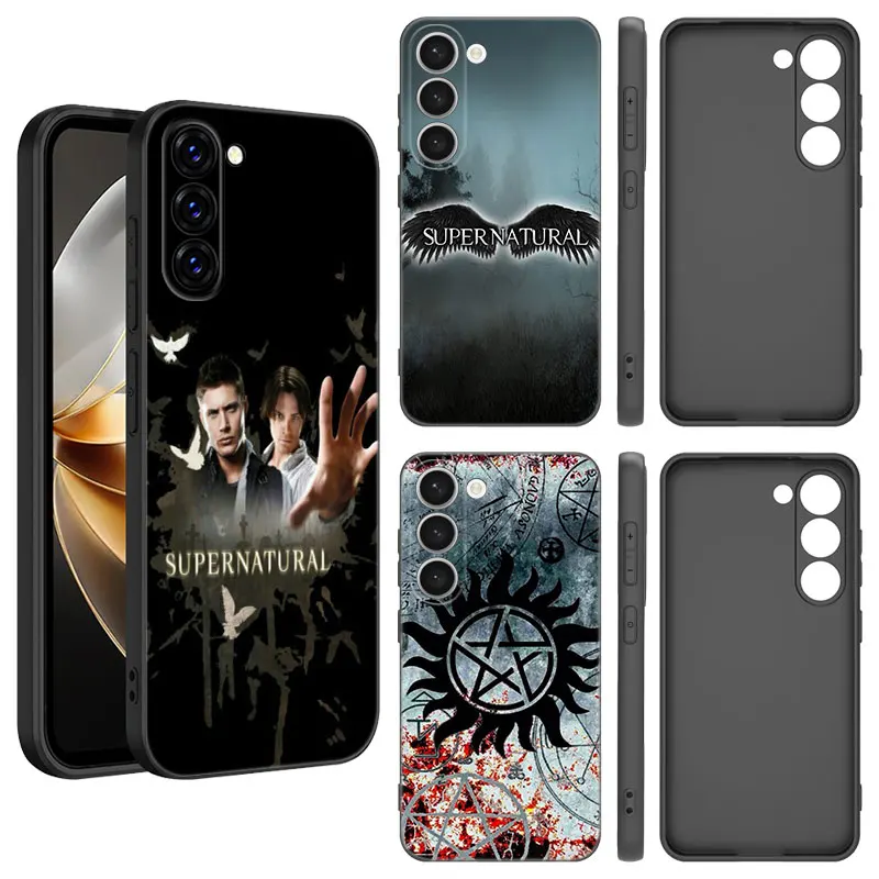 Supernatural Tv Show Phone Case For Samsung Galaxy S23 S21 S20 FE S24 S22 Ultra S10E S10 S9 S8 Plus Black Silicone Cover