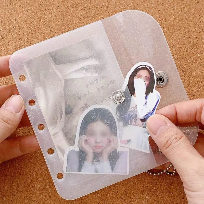 Imagem -06 - Portátil m5 Folha Solta Álbum de Fotos 5-hole Clear Laser Cor Bolsos Internos Photocard Nome do Cartão Álbum de Fotos Acessórios Suprimentos Pcs