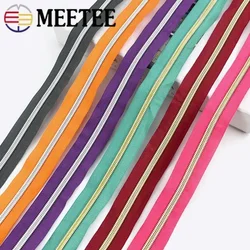 4/8/10Meters Meetee 5# Nylon Zippers Coil Roll Zipper for Bags Garment Zip Tape Repair Kit DIY Clothes Tailor Sewing Accessories