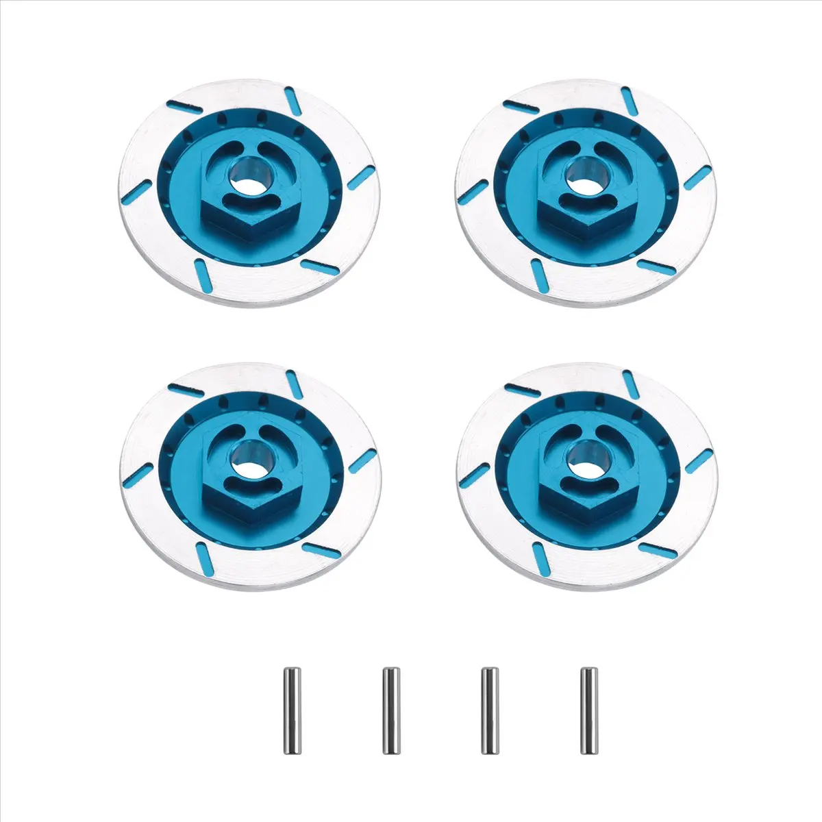 【STOCK】4PCS Aluminum Alloy Brake Disc Wheel Rim Box Metal Hex Adapter 12MM for RC 1/10 Car Fly Fish Truck 94123 94122 D4 ,Blue