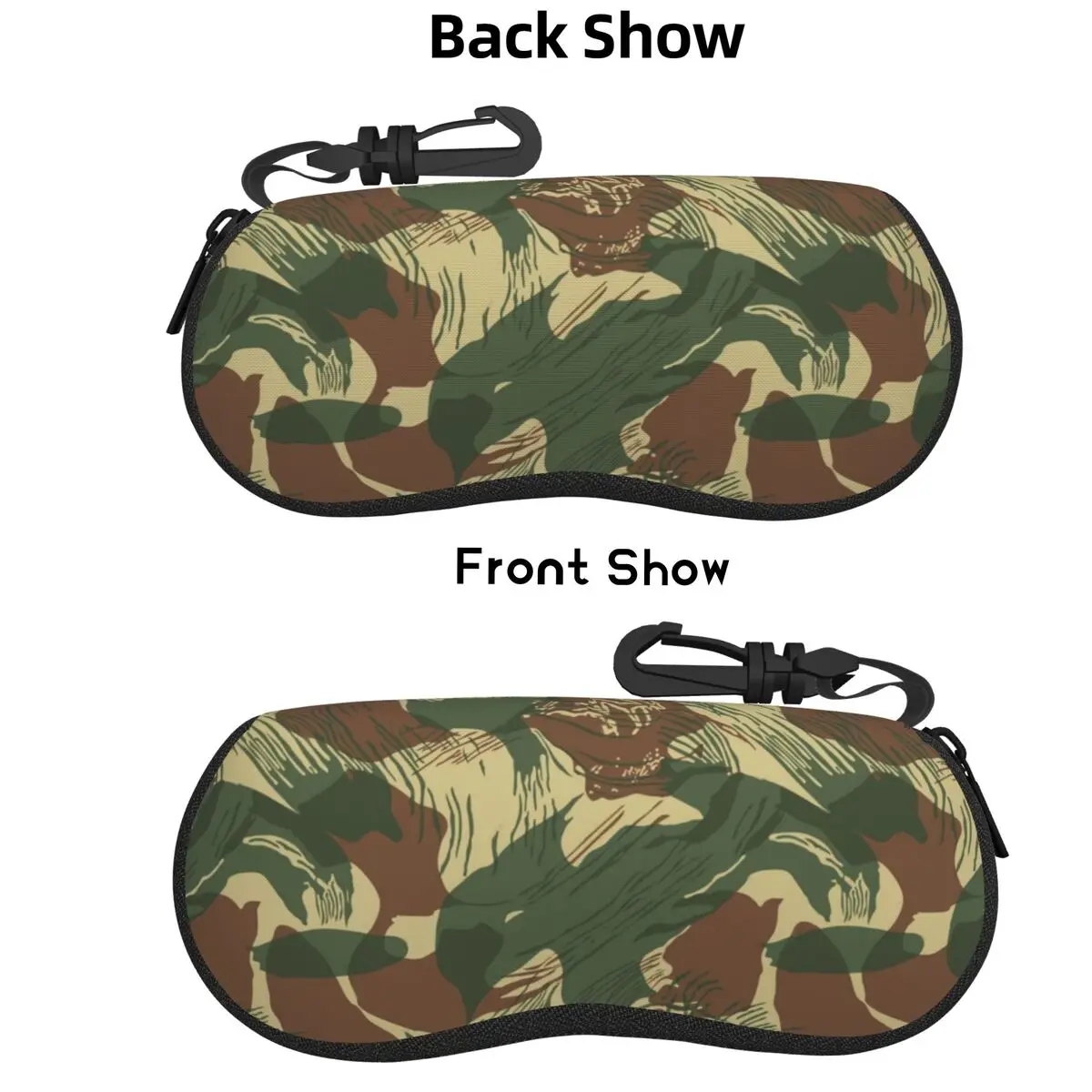 

Rhodesian Brush Stroke Camouflage Shell Glasses Case Portable Sunglasses Box Women Men Soft Eyeglass Bag Pouch