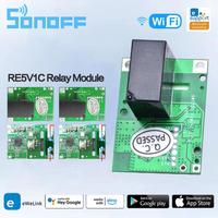 SONOFF RE5V1C Wifi DIY Switch 5V DC Relay Module Smart Wireless Switches Inching/Self-locking APP/Voice Remote ON/OFF Modules