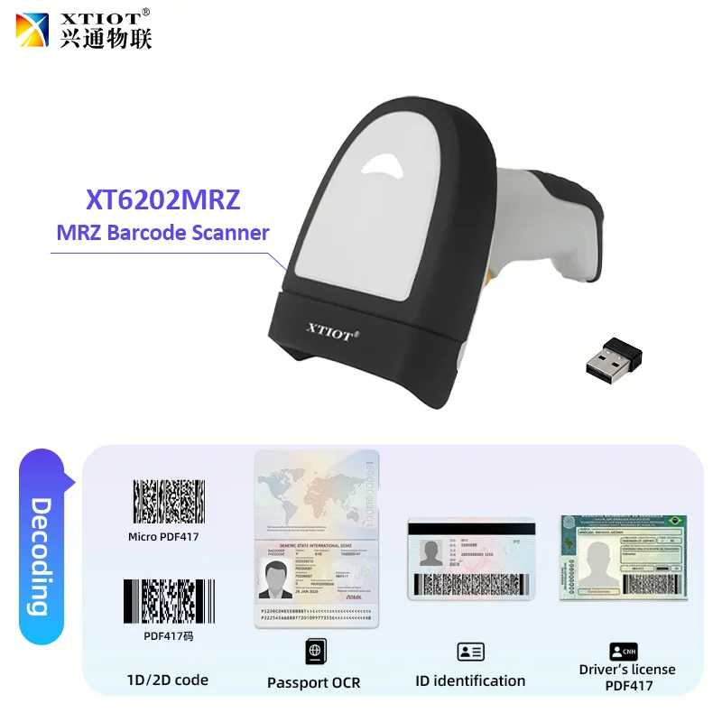 Wireless MRZ Scanner For Mobile Identity Checks XT6202MRZ