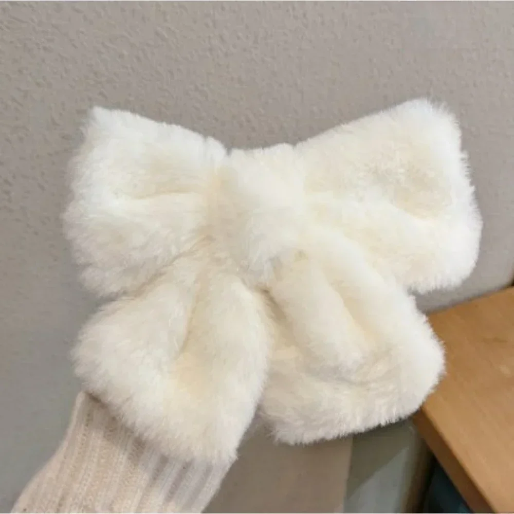 Plush Big Bow Hairpin Velvet Back Head Hairpin Ins Korean Version Headgear Fluffy Clip Top Clip Hair Accessories