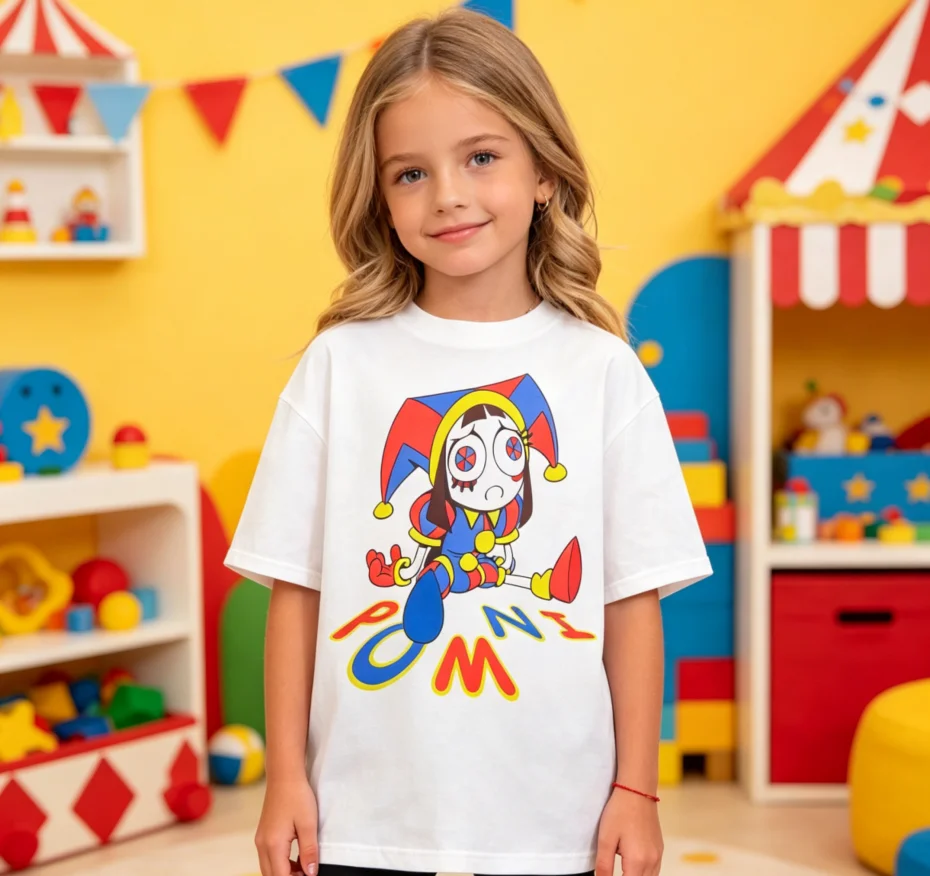 The Amazing Digital Circus Kids Graphic Tee Casual Versatile Circus Clown Print T-Shirt for Children