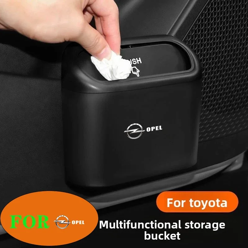 

Car Trash Bin Hangin Storage Box Plastic For Opel insignia Astra H G J Antara vectra Vivaro corsa c d zafira b Car Styling