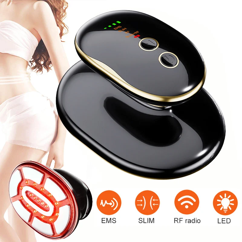 Cordless RF Body Slimming Machine EMS Miro Current Fat Burner Slim Shaping Set 4 Color Light Lose Weight Anti Cellulite Massage