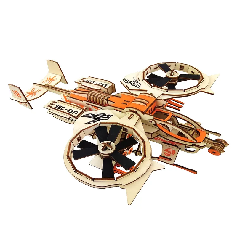 OUZEY 3D 나무 비행기 모델, DIY 항공기 조립 키트, 소년 및 청소년을 위한 현실적인 시뮬레이션 장난감