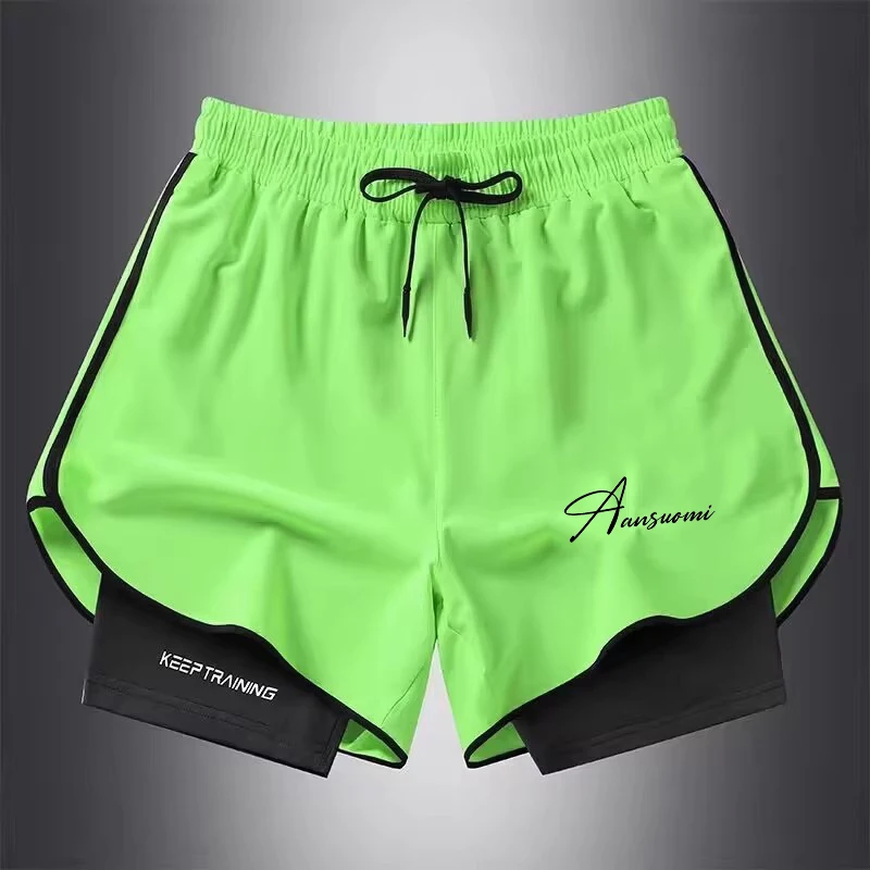 

Fluorescent een Ice Silk Sports orts Qui Dry Yoga Pants ex Summer Tee-quarter Length Anti-Light Walking orts