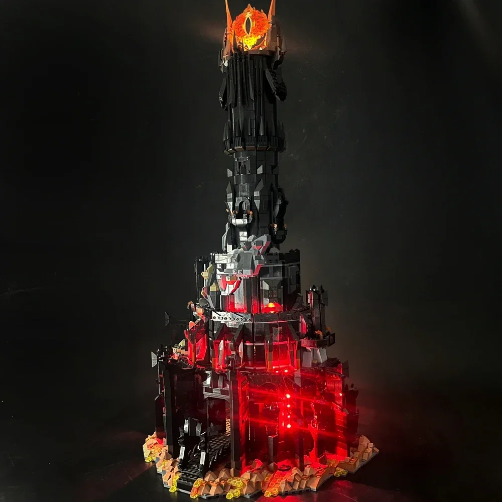 2026 New Lord of the Rings LED Lighting Kit Barad dur 10333 Sauron Dark Tower Castle Building Blocks Festival Gift view 2