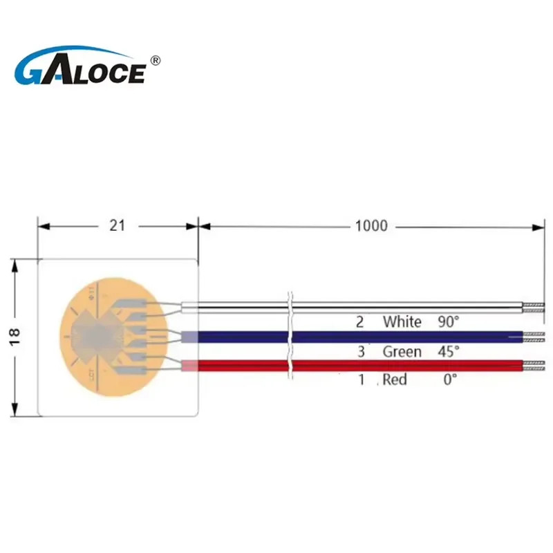 GCA120-5CB   Pressure Transducer Sensor strain gauge Stacked Planar Rosette Strain gauge for PCB board