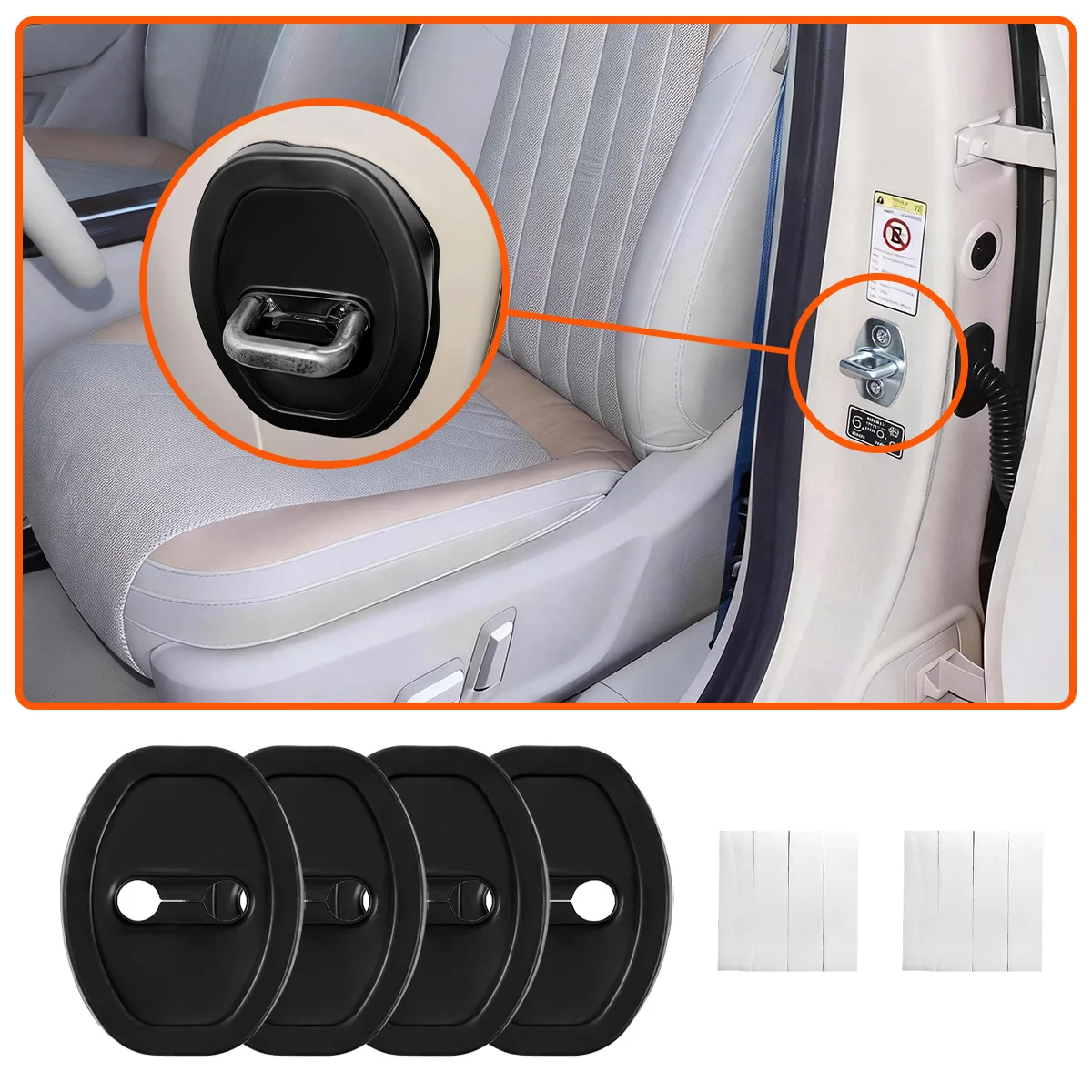 YONGRUN Car Door Lock Cover Guard Caps Universal Anti Rust Scratch Guard Trims for Auto Door Latch Striker Interior Accessories