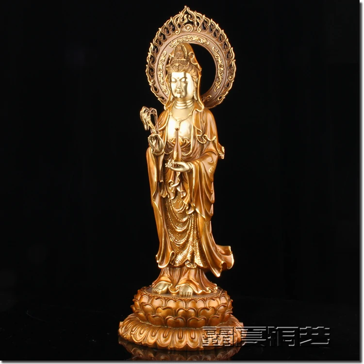 45CM 2022 TOP grade bless family Safety luck efficacious Talisman Buddhism brass GUANYIN Avalokitesvara Buddha statue