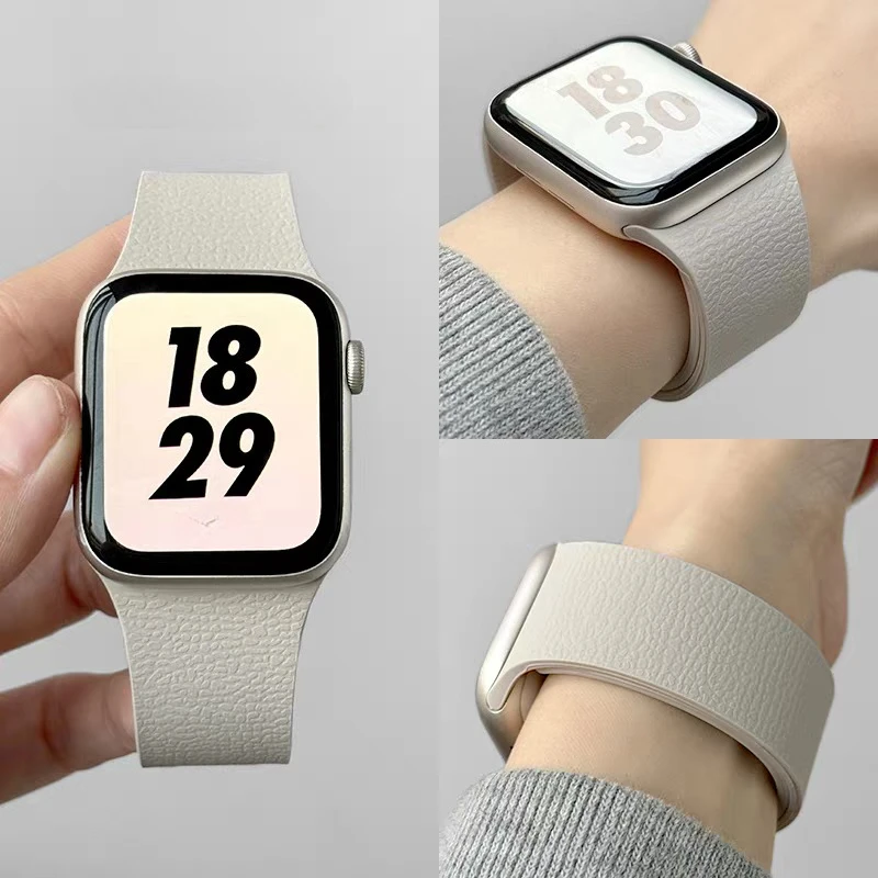 

Silicone Bracelet Belt Magnetic Strap Band For Apple Watch Ultra 2 49mm 44mm 45mm 46mm 42mm 40mm iWatch Series 10 8 7 6 5 9 SE